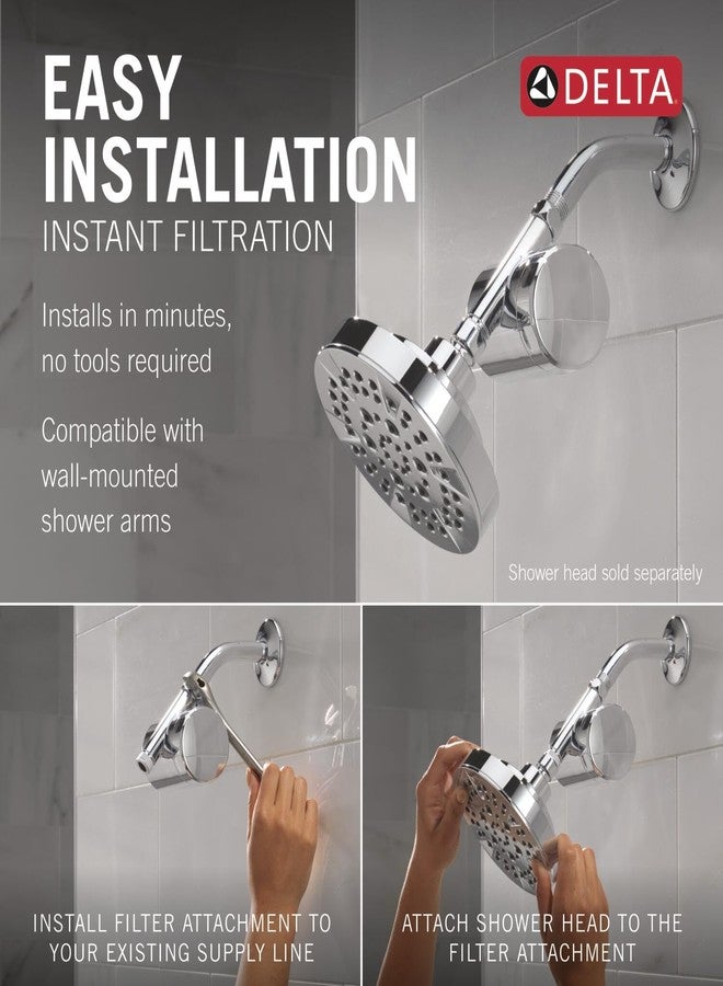 Delta Faucet Clarifi Standard Shower Filter Attachment with Filter Cartridge I Hard Water Softener I Overhead Shower Filter I Wall Mount Showerhead Filter I For Borewell/Tanker Water I Chrome 7SF100 - Image 5